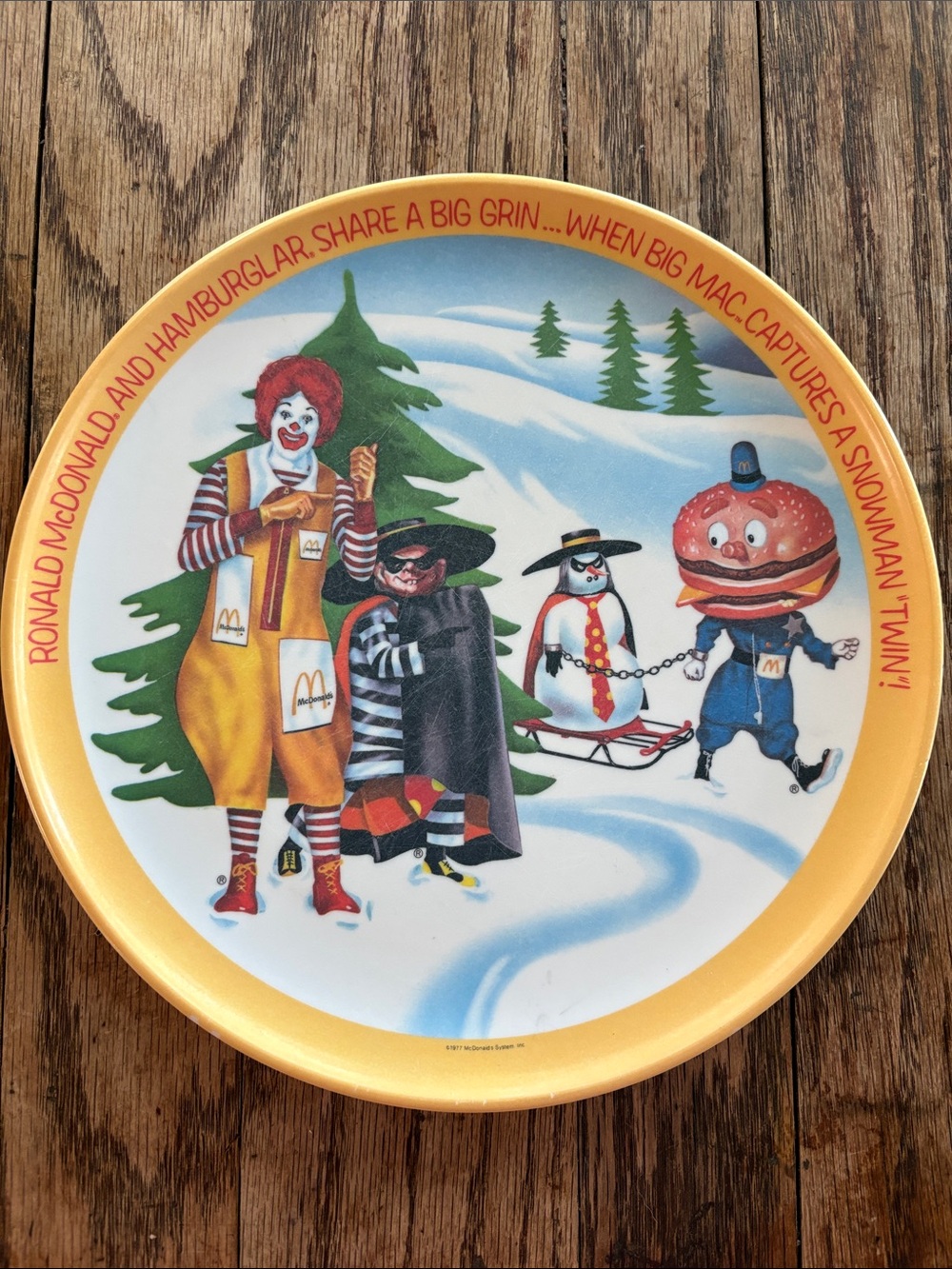 Vintage McDonald’s Melamine 10” Holiday/ Winter Plate